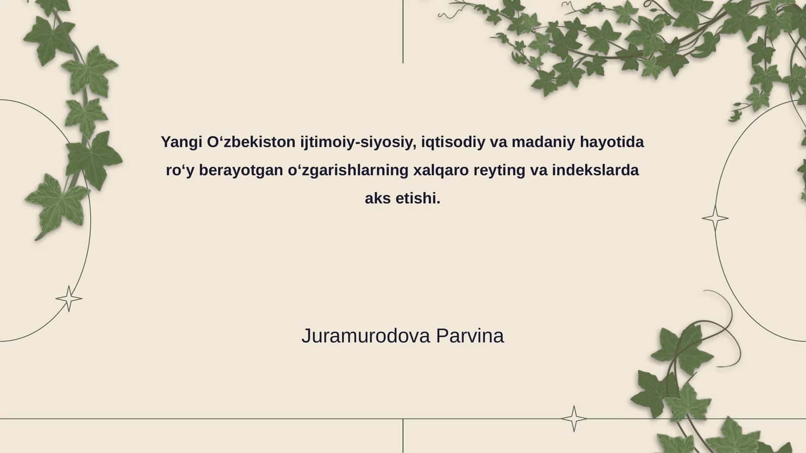 O‘zbekistonning ijtimoiy-siyosiy o'zgarishlari va reytinglar