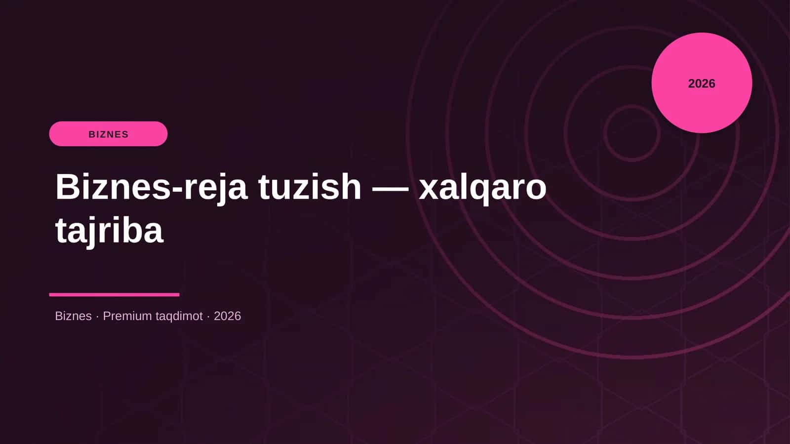 Biznes-reja tuzish — xalqaro tajriba