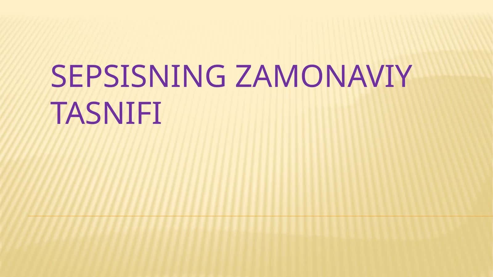 Sepsisning zamonaviy tasnifi
