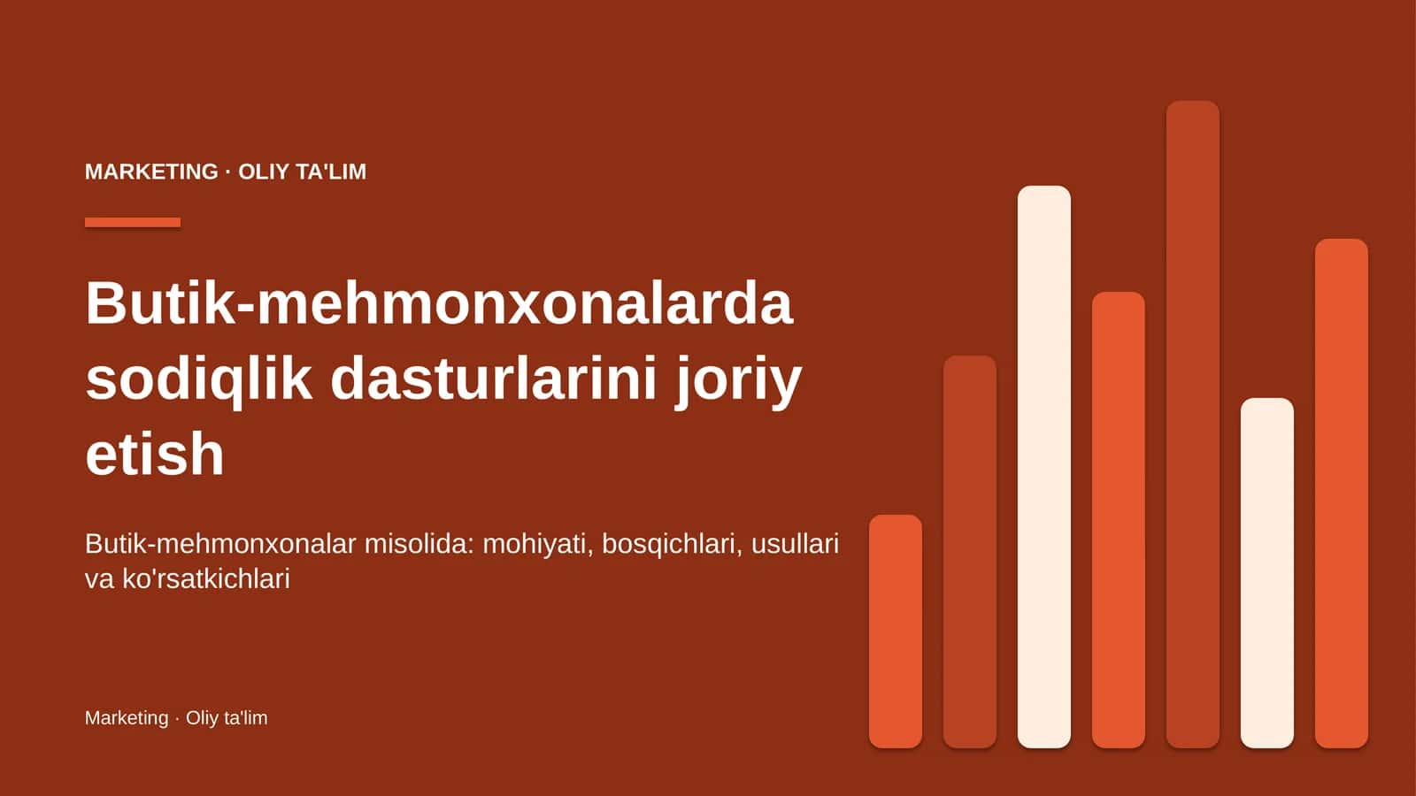 Butik-mehmonxonalarda sodiqlik dasturlarini joriy etish