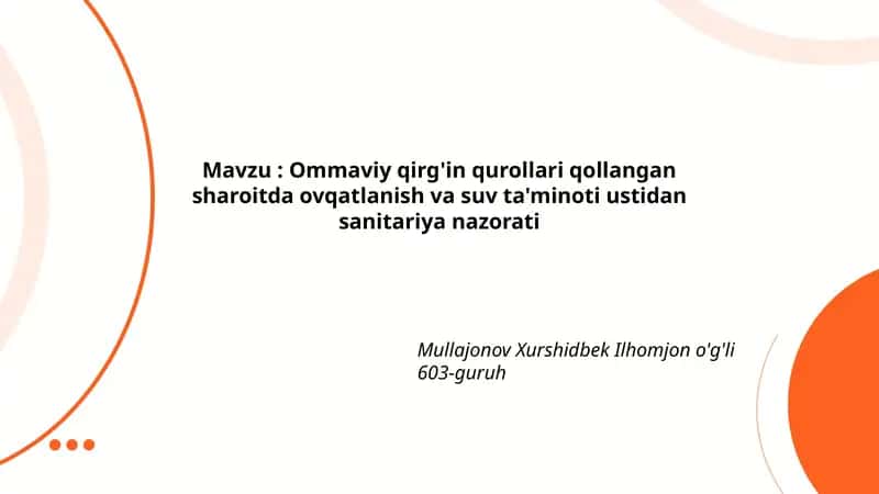 Kimyoviy ommaviy qirg'in qurollari va ovqat xavfsizligi