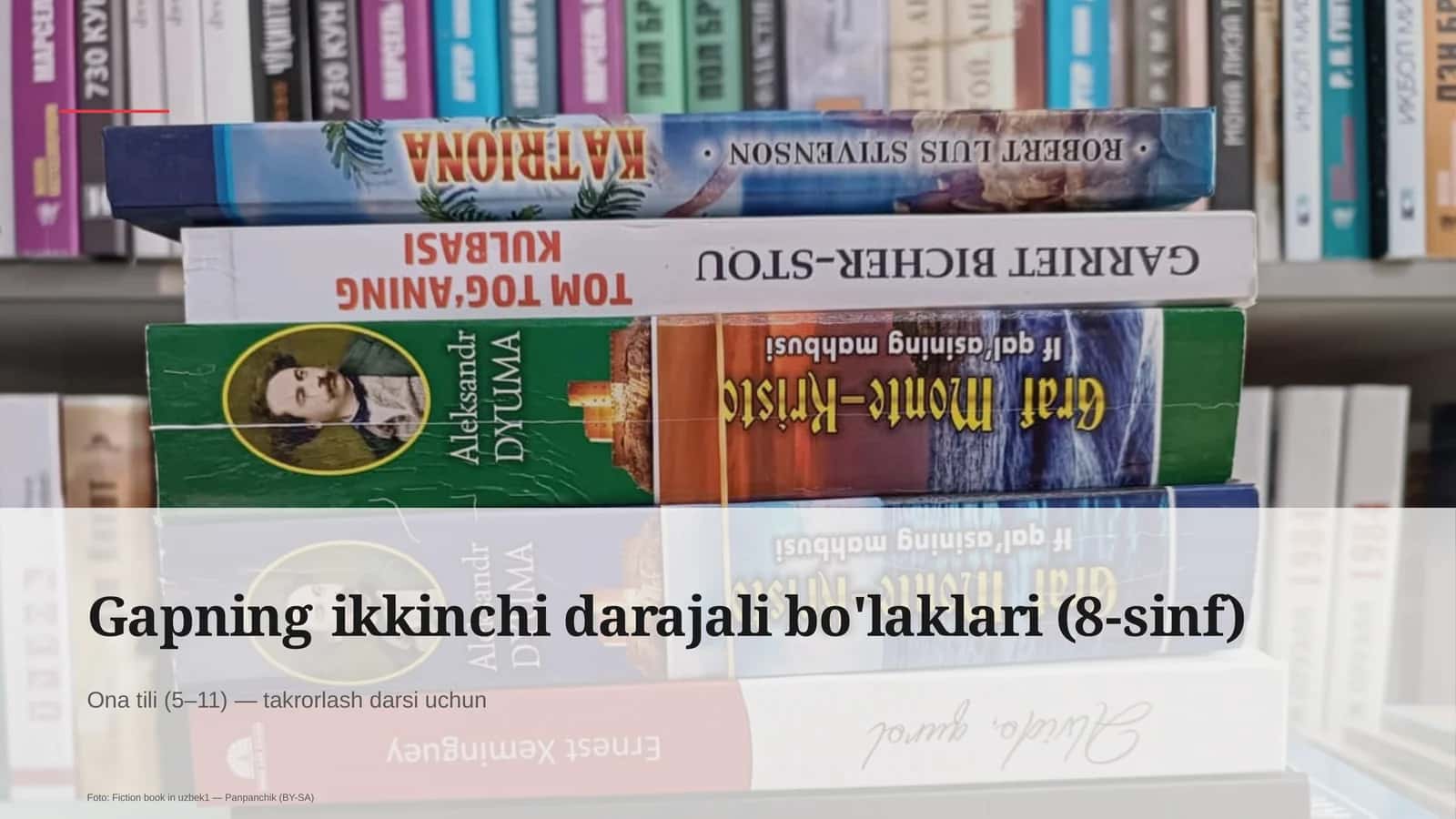 Gapning ikkinchi darajali bo'laklari (8-sinf)