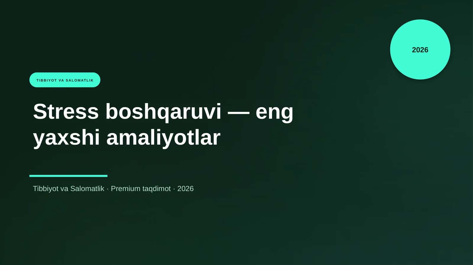 Stress boshqaruvi — eng yaxshi amaliyotlar