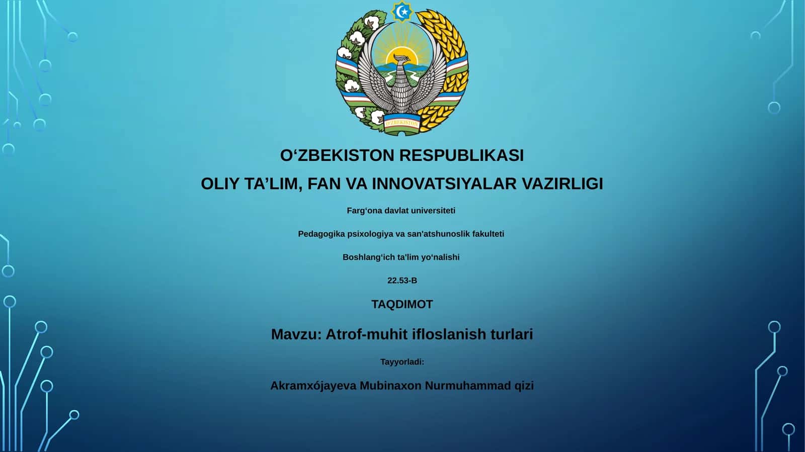 Atrof-muhit ifloslanish turlari