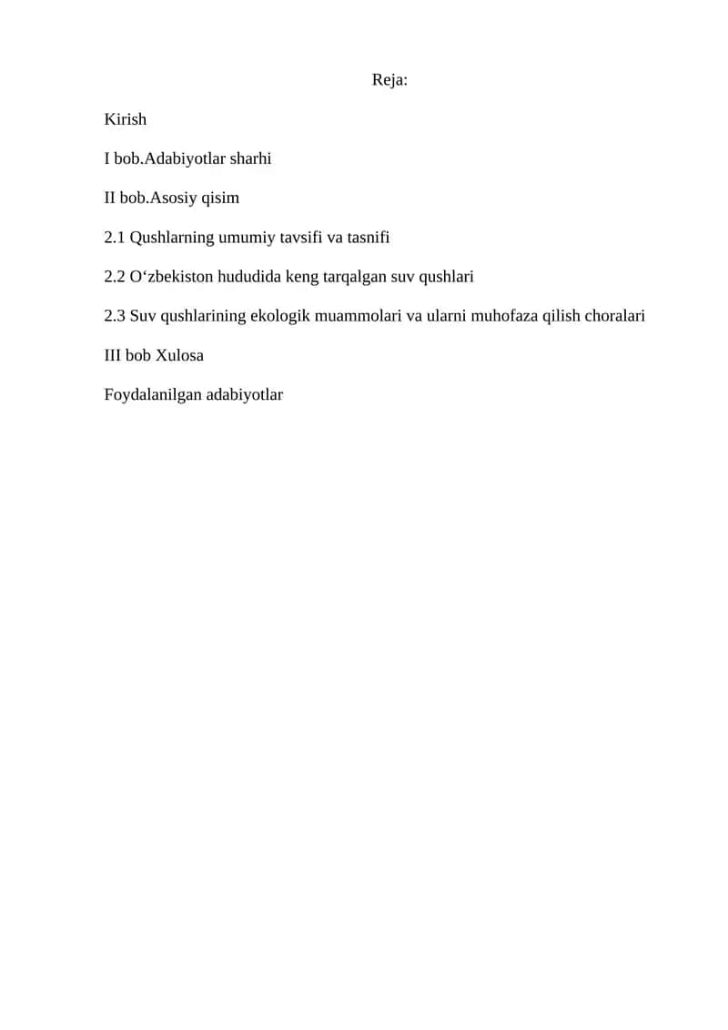 Suv qushlari ekologiyasi