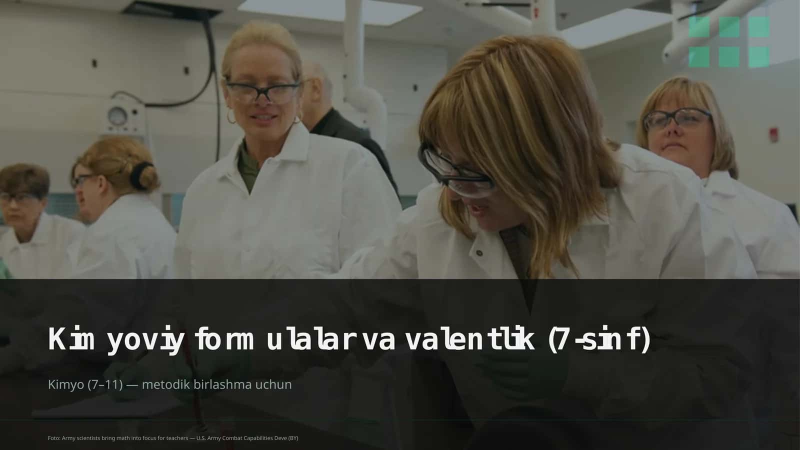 Kimyoviy formulalar va valentlik (7-sinf)