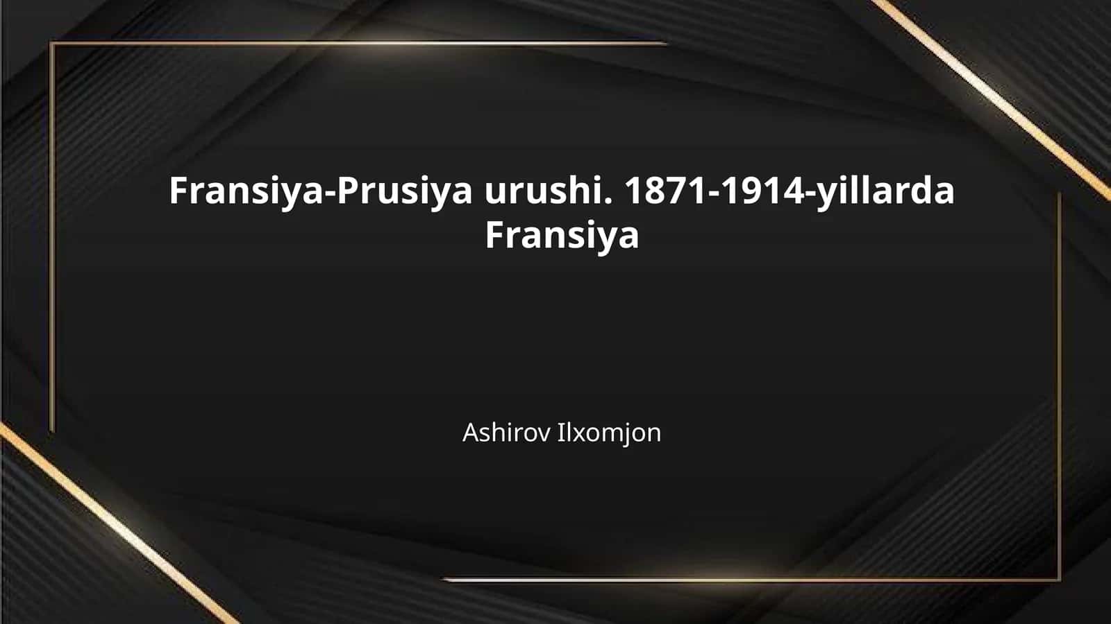 Fransiya-Prusiya urushi. 1871-1914-yillarda Fransiya