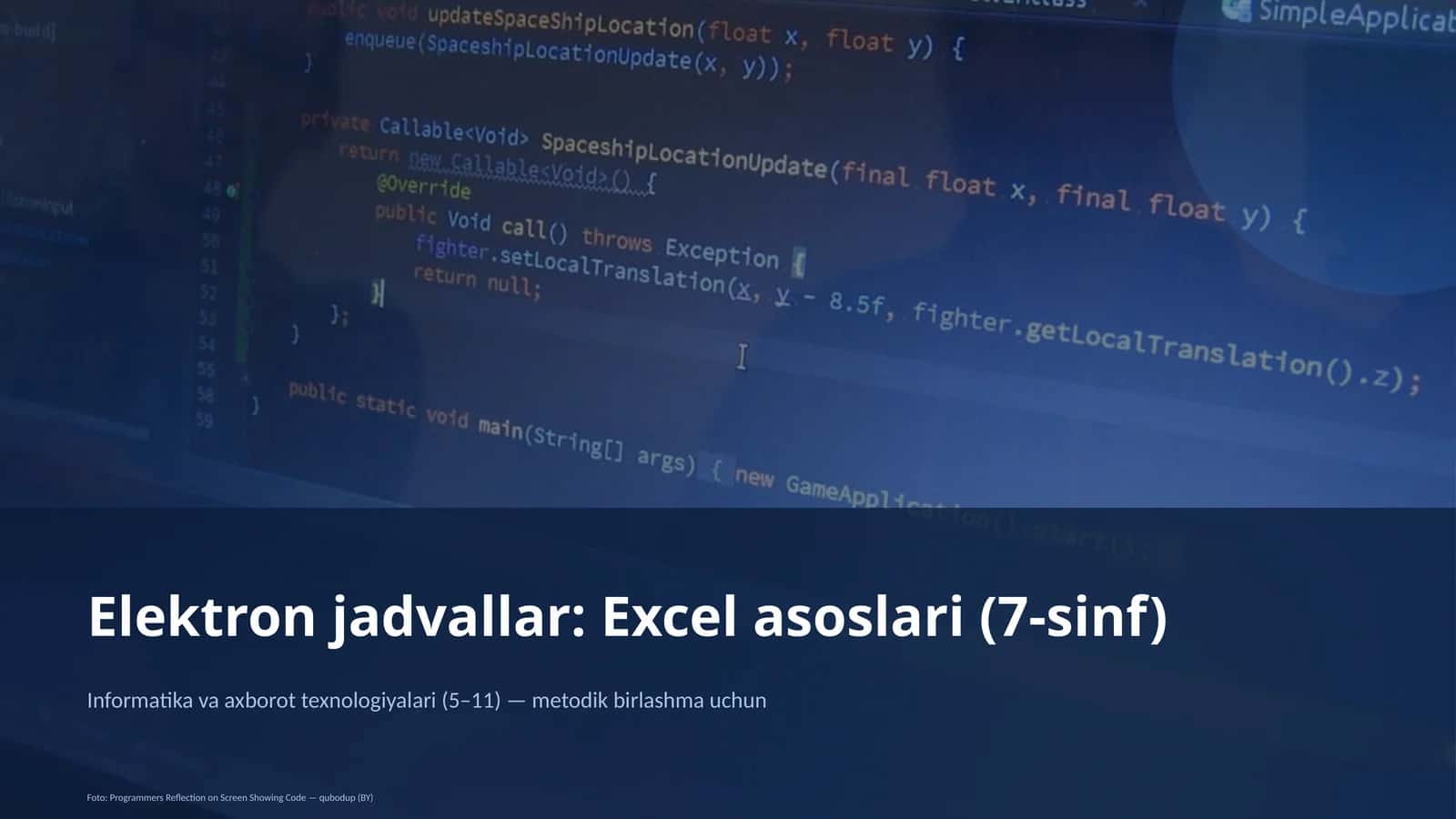 Elektron jadvallar: Excel asoslari (7-sinf)