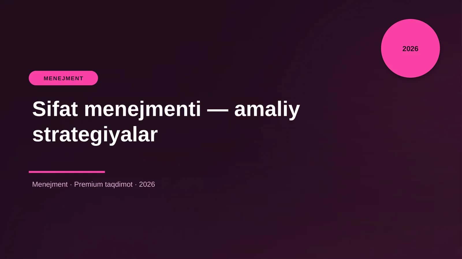 Sifat menejmenti — amaliy strategiyalar