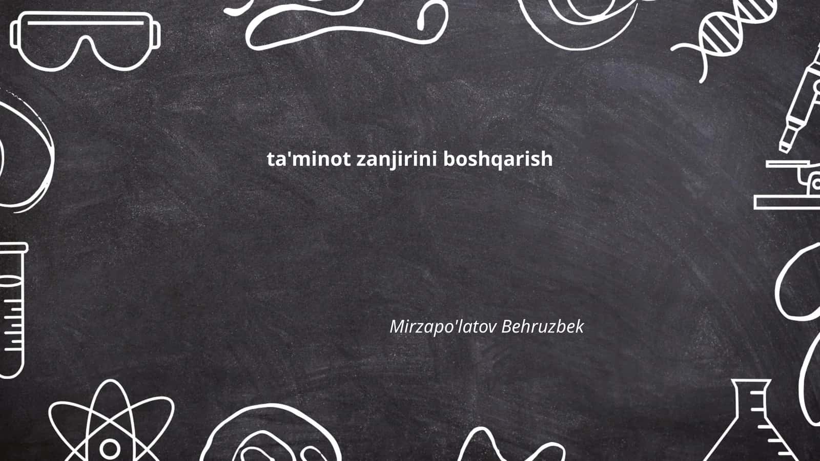 ta'minot zanjirini boshqarish