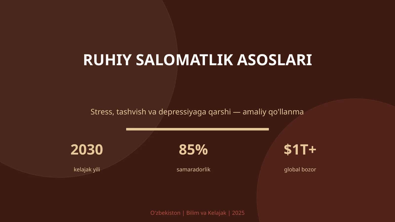 RUHIY SALOMATLIK ASOSLARI