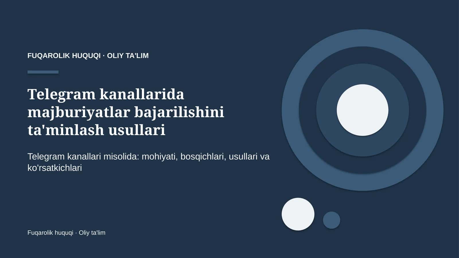 Telegram kanallarida majburiyatlar bajarilishini ta'minlash usullari