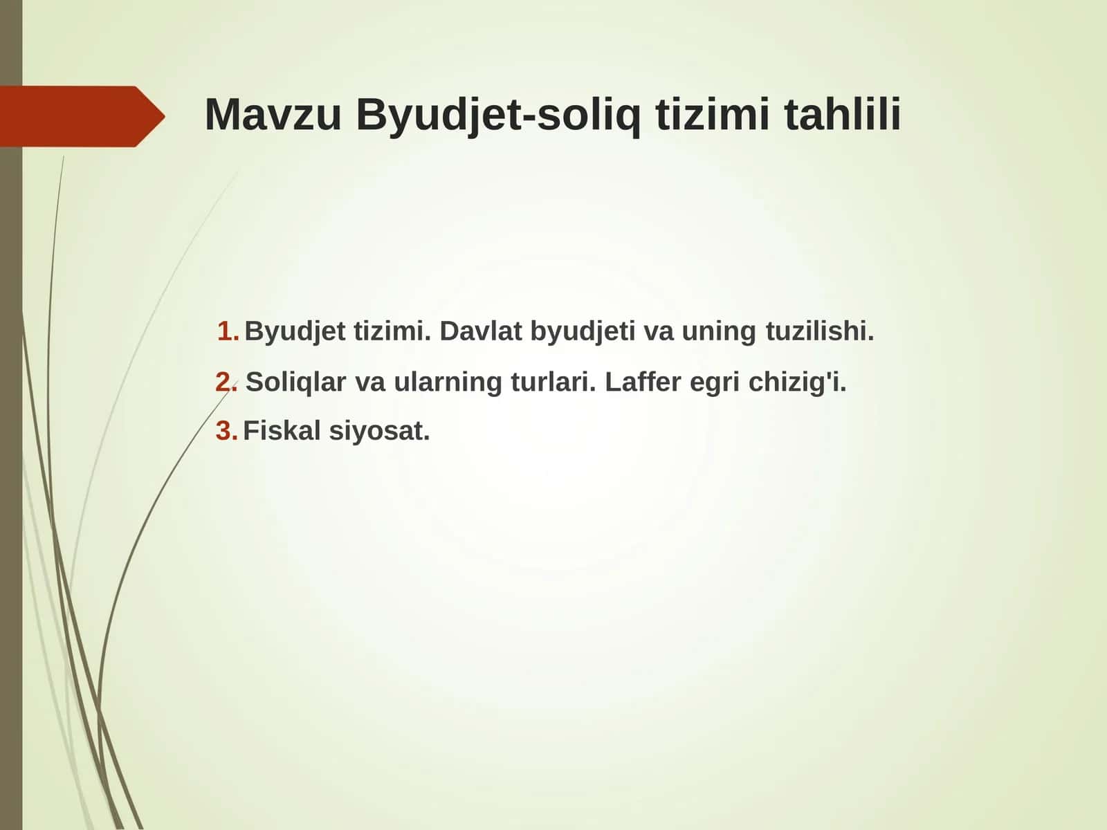 Byudjet-soliq tizimi tahlili