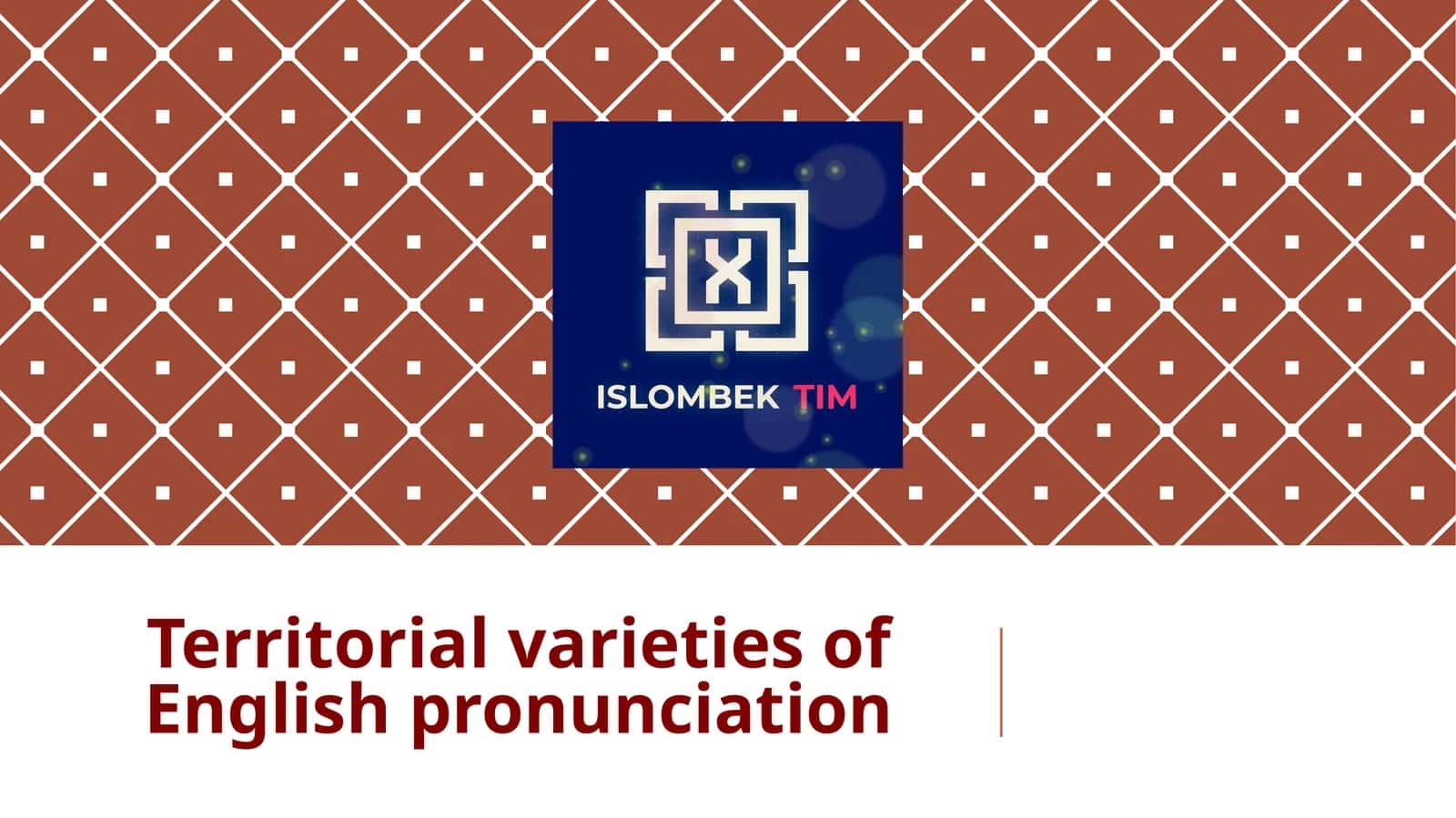 Territorial varieties of English pronunciation
