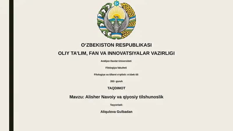 Alisher Navoiy va qiyosiy tilshunoslik