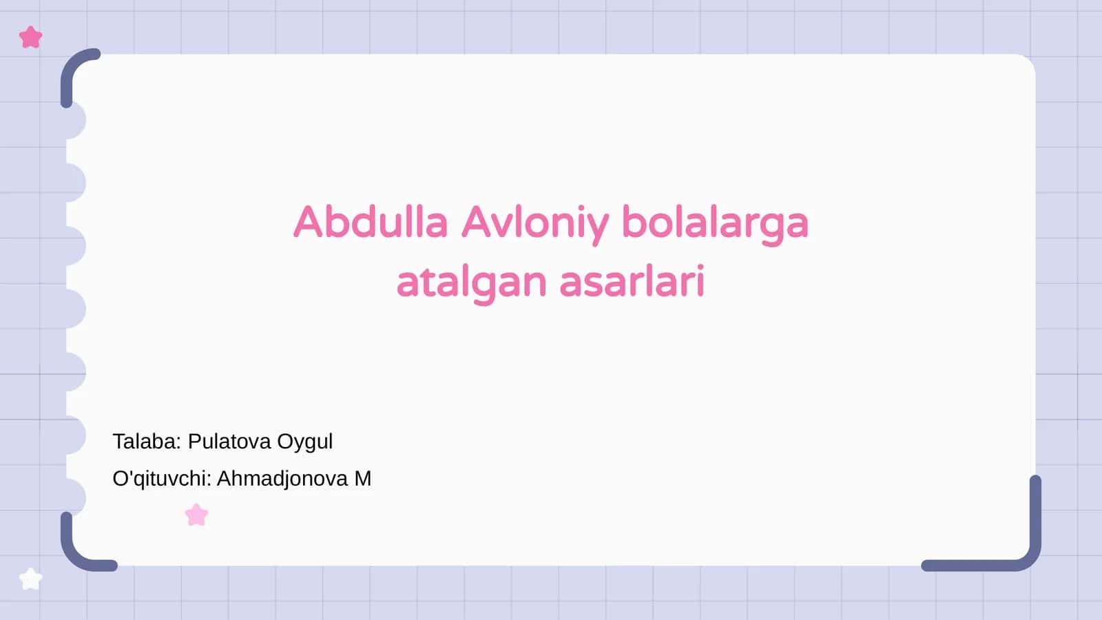 Abdulla Avloniy bolalarga atalgan asarlari