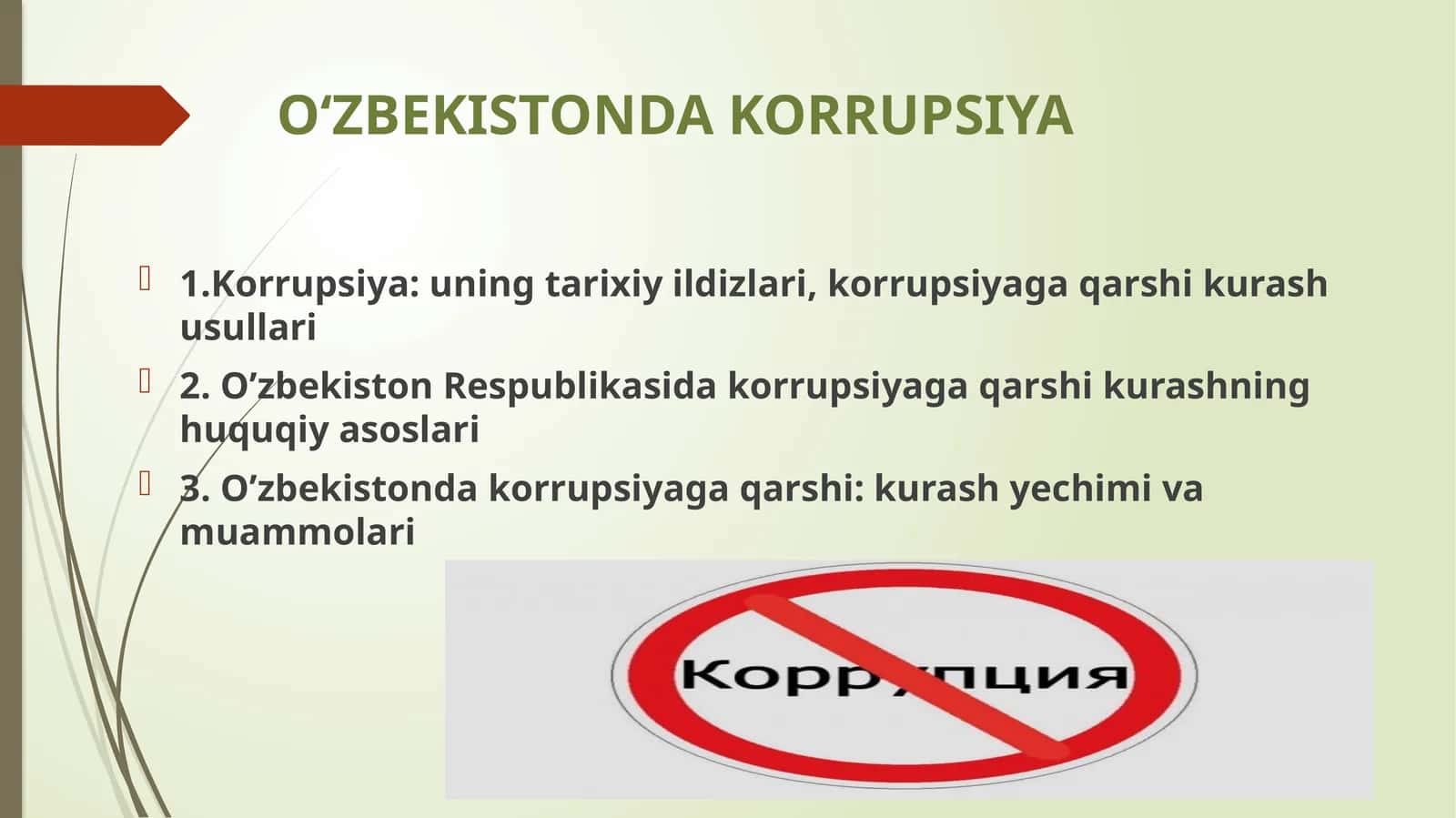 O‘ZBEKISTONDA KORRUPSIYA