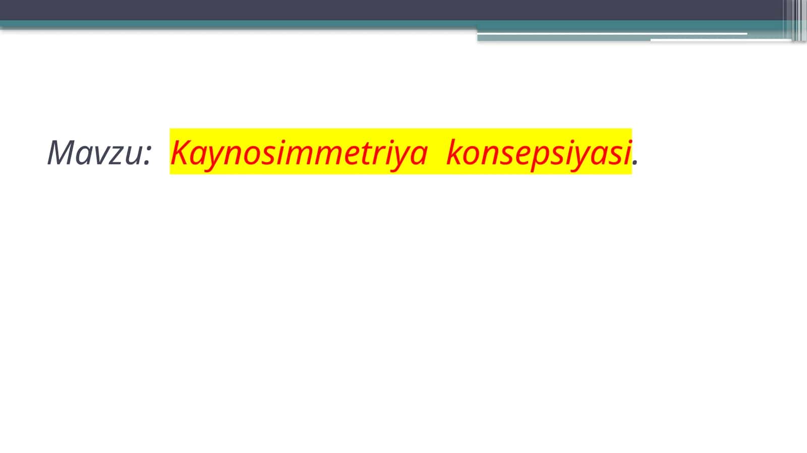Kaynosimmetriya konsepsiyasi