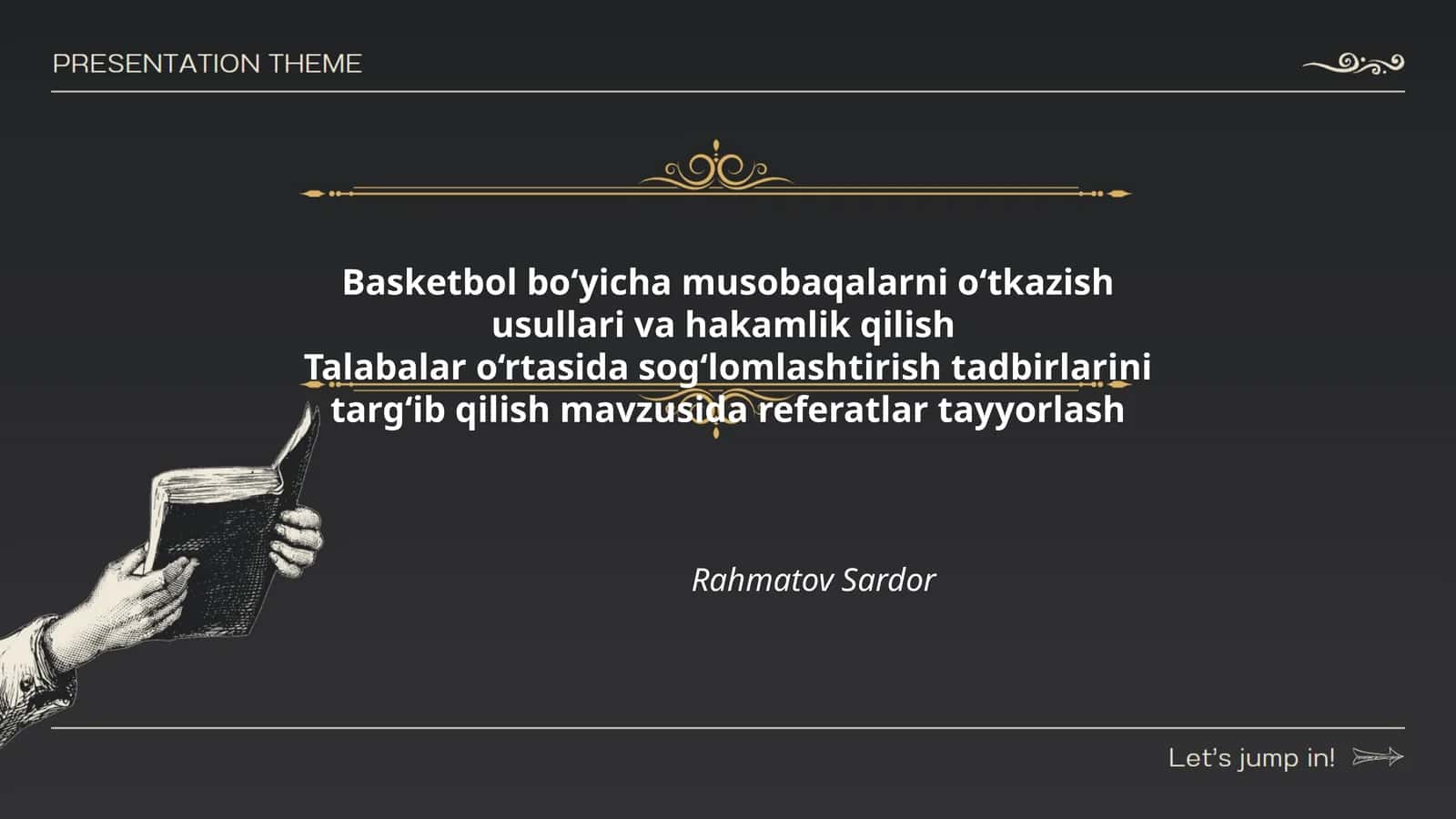 Sog'lomlashtirish tadbirlarini targ'ib qilish mavzusida referatlar tayyorlash