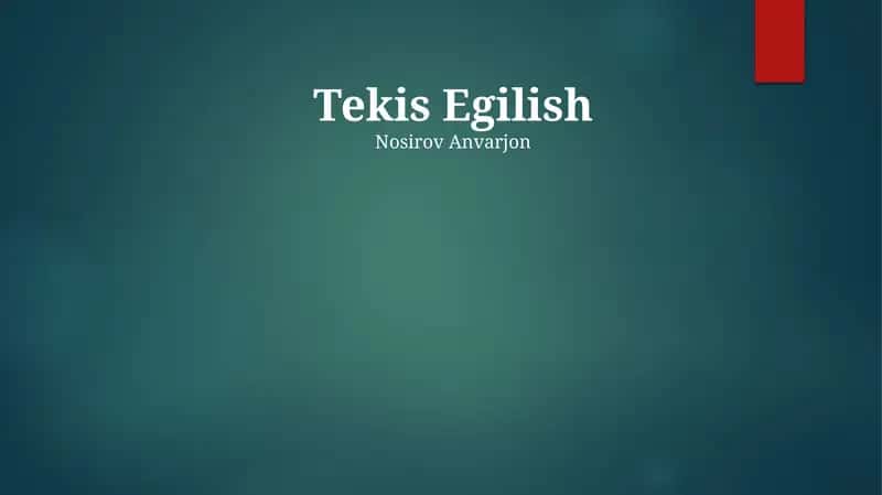 Tekis Egilish