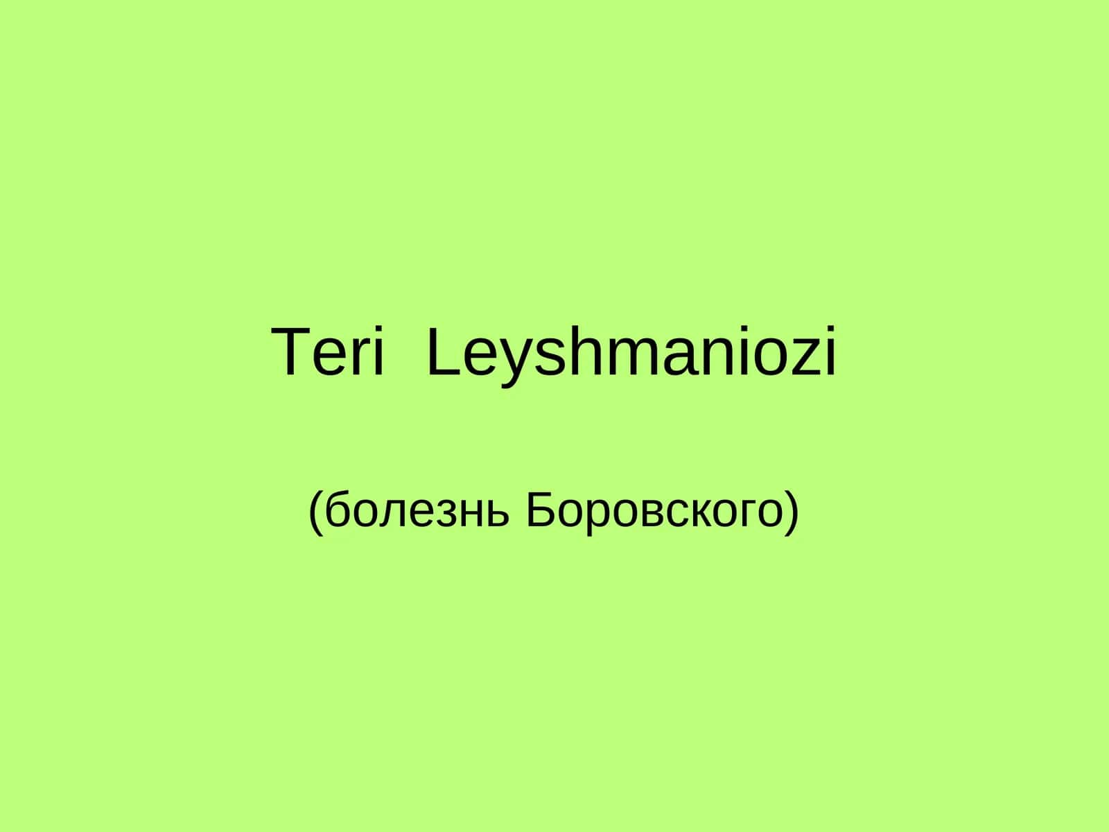 TeriLeyshmaniozi