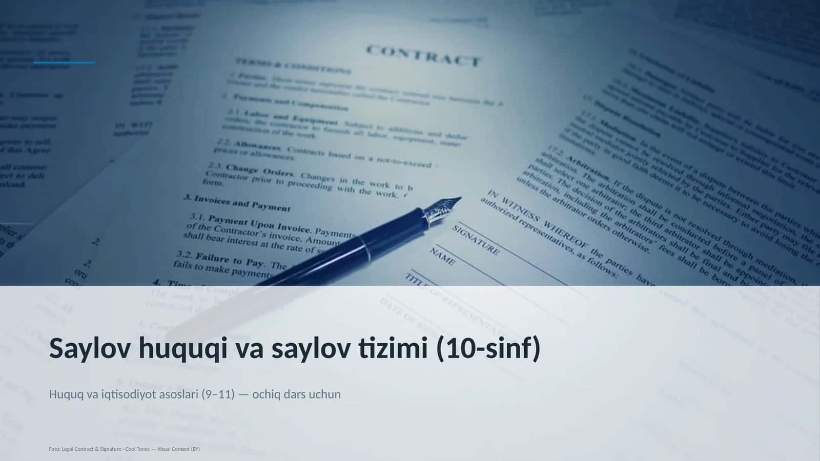 Saylov huquqi va saylov tizimi (10-sinf)