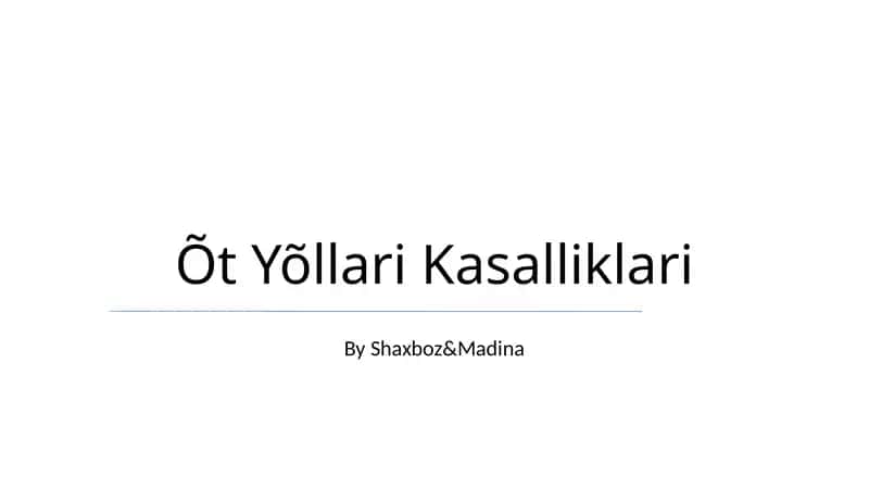 Õt Yõllari Kasalliklari