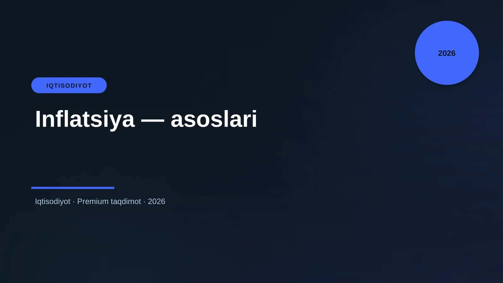 Inflatsiya — asoslari