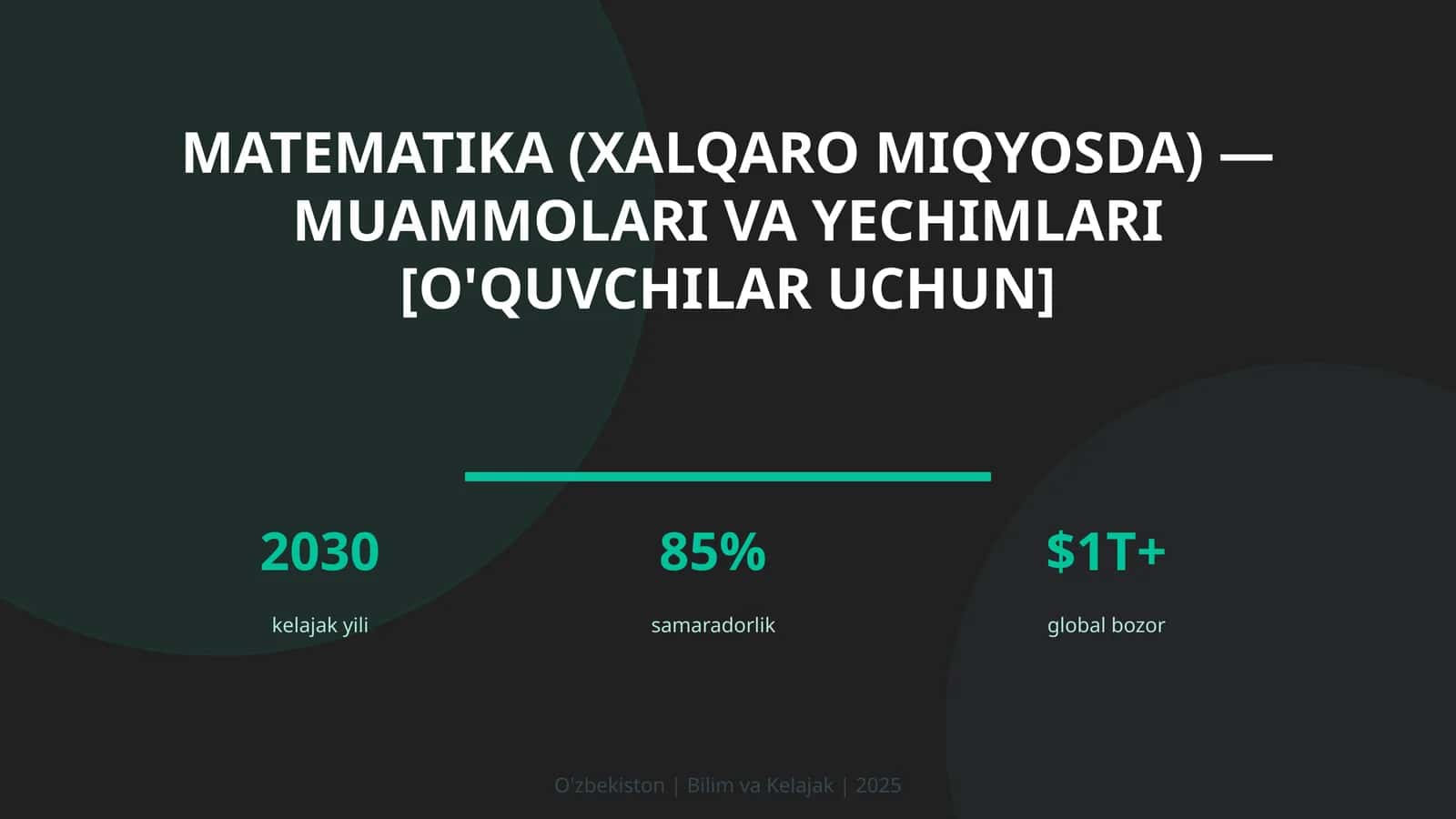 Matematika (xalqaro miqyosda) — muammolari va yechimlari [o'quvchilar uchun]