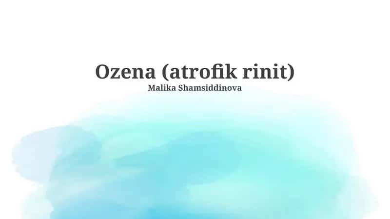 Ozena (atrofik rinit)