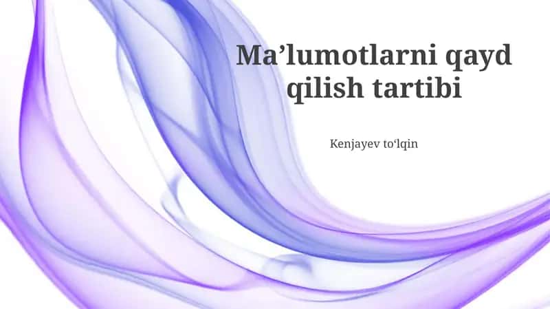 Ma'lumotlarni tasvirlash usullari