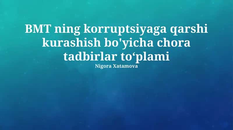 Korrupsiyaga qarshi kurash chora-tadbirlari to'plami
