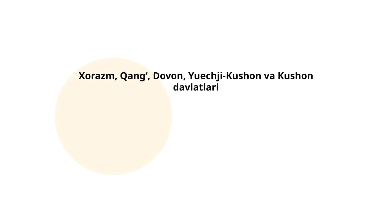 Xorazm, Qang‘, Dovon, Yuechji-Kushon va Kushon davlatlari