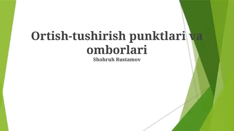 Ortish-tushirish punktlari va omborlari