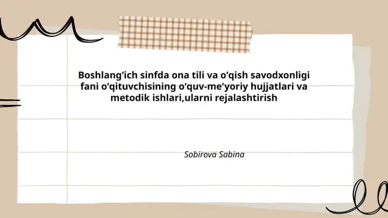 Davlat taʼlim standartlari va ona tili hamda oʻqish savodxonligi uchun oʻquv dasturlarining tahlili
