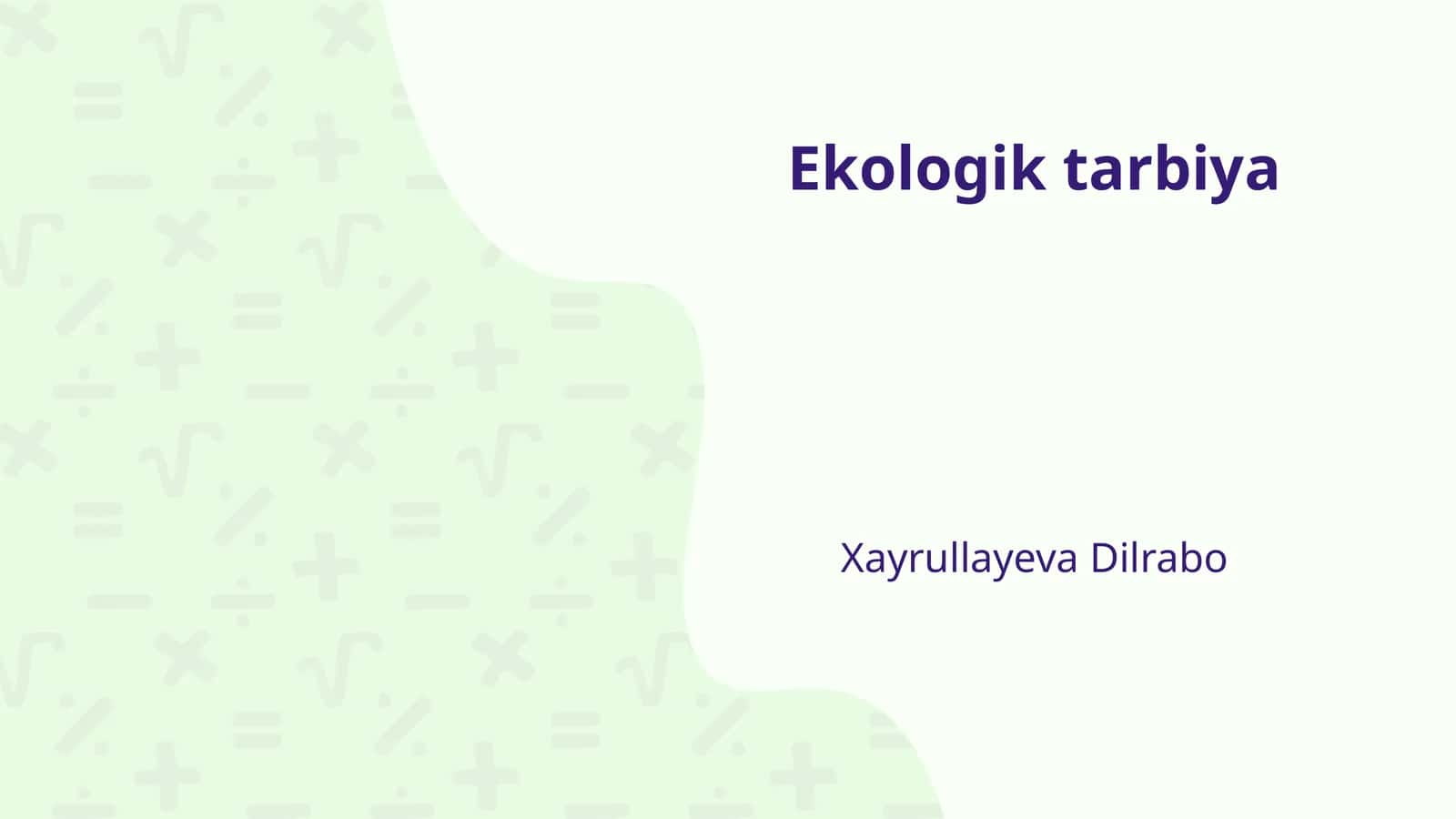 Ekologik tarbiya