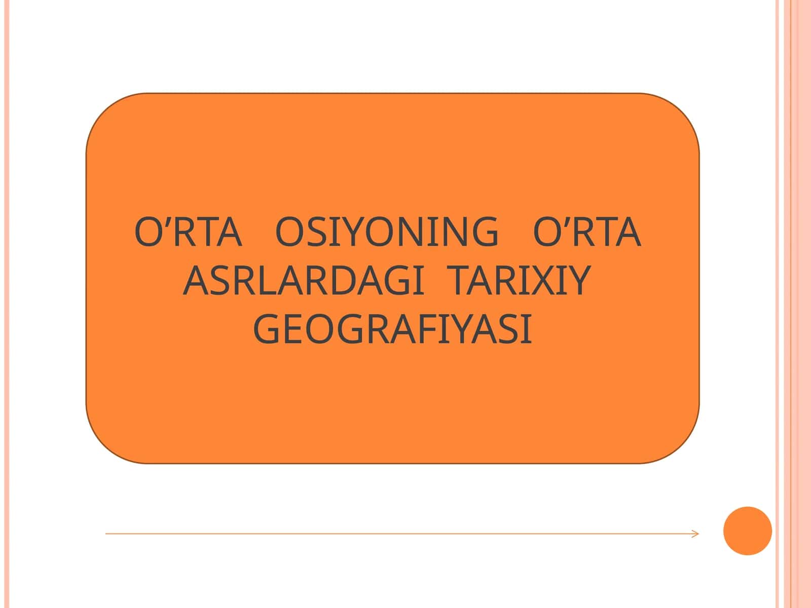 O’RTA osiyo