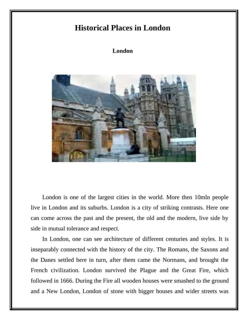 Historical Places in London
