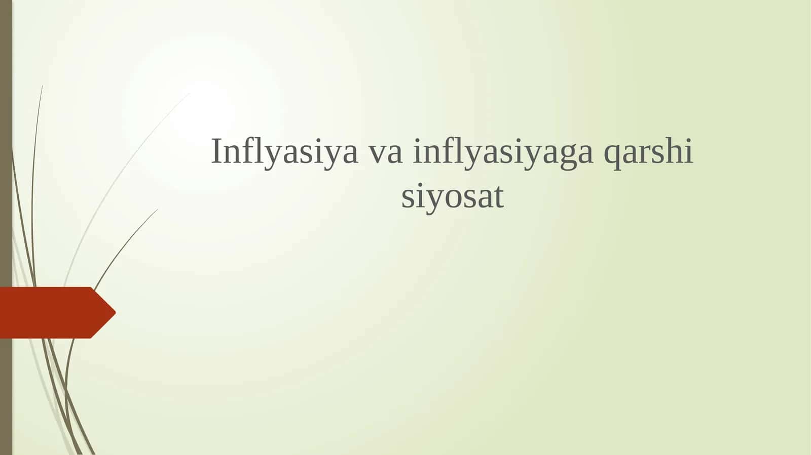 Inflyasiya va inflyasiyaga qarshi siyosat