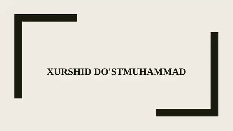 Xurshid Do'stmuhammad
