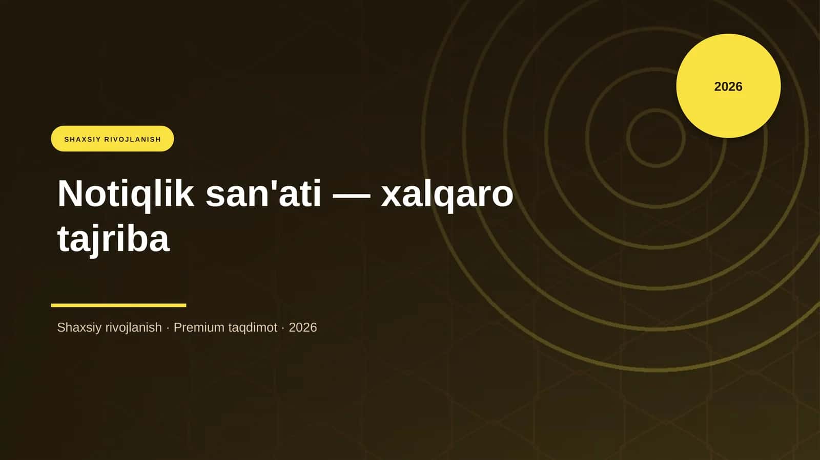 Notiqlik san'ati — xalqaro tajriba