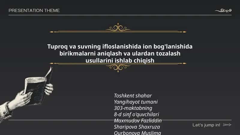 Tuproq va suvning ifloslanishida ion bog'lanishida birikmalarni aniqlash va ulardan tozalash usullarini ishlab chiqish