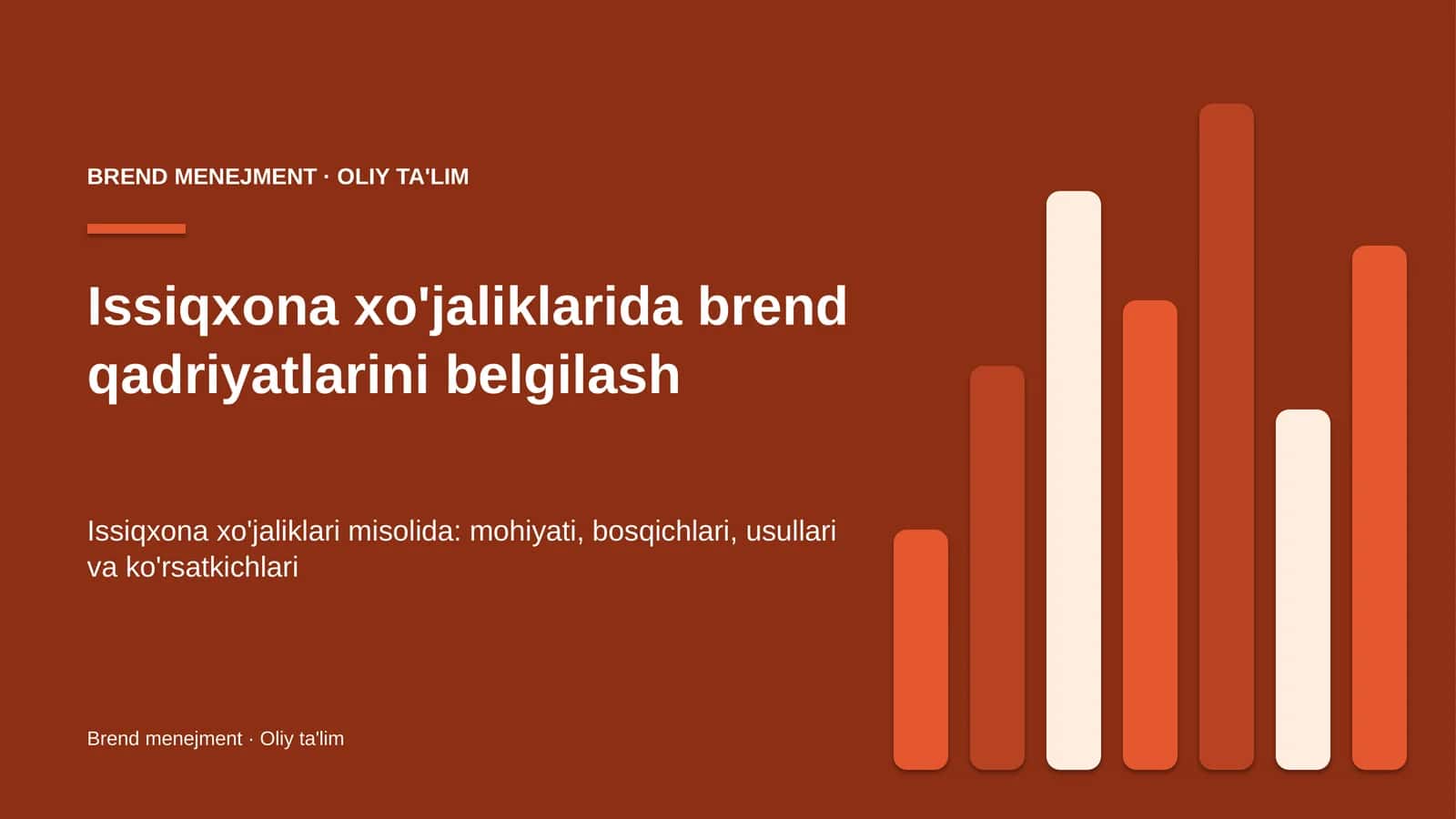 Issiqxona xo'jaliklarida brend qadriyatlarini belgilash