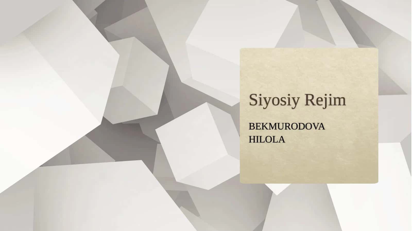 Siyosiy Rejim 1