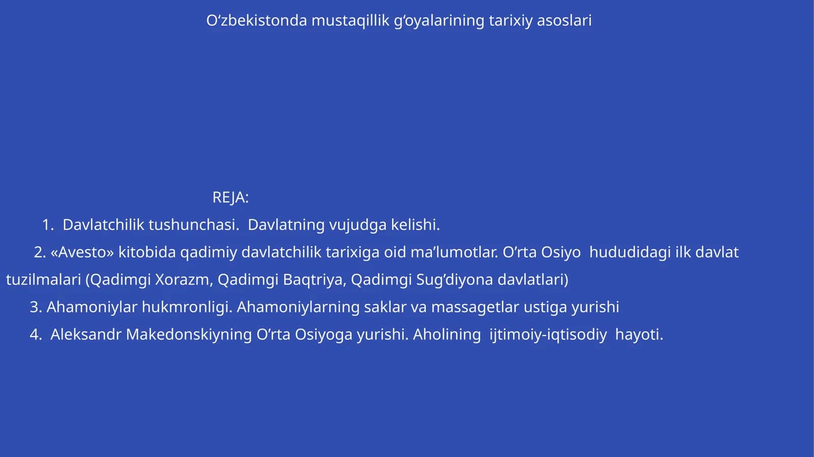 Davlatchilik Tushunchasi va Tarixi