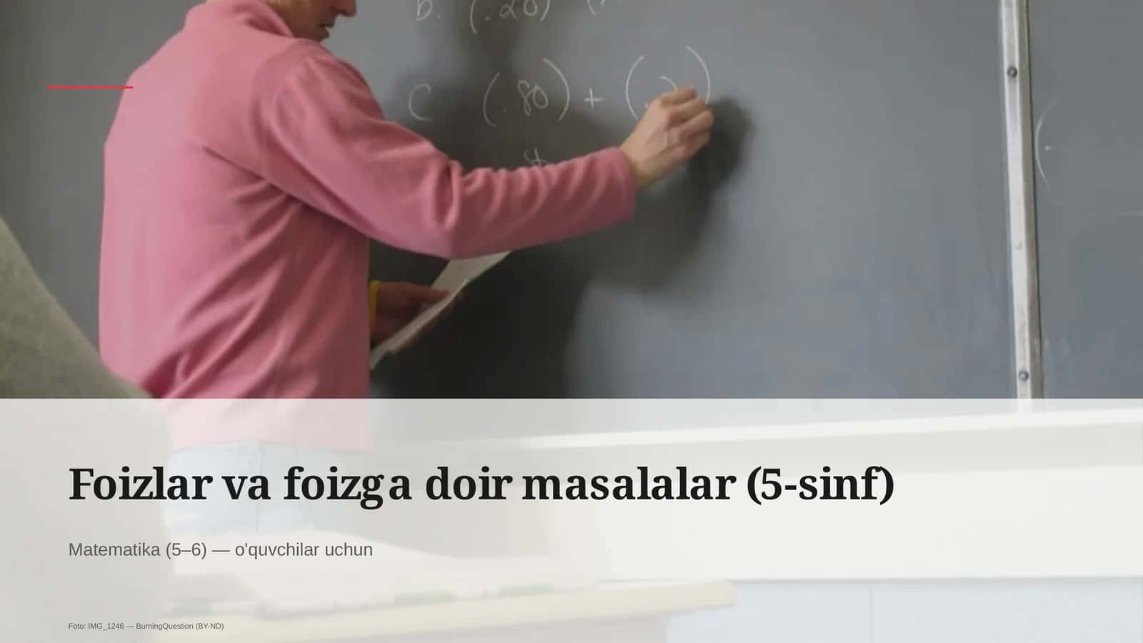 Foizlar va foizga doir masalalar (5-sinf)