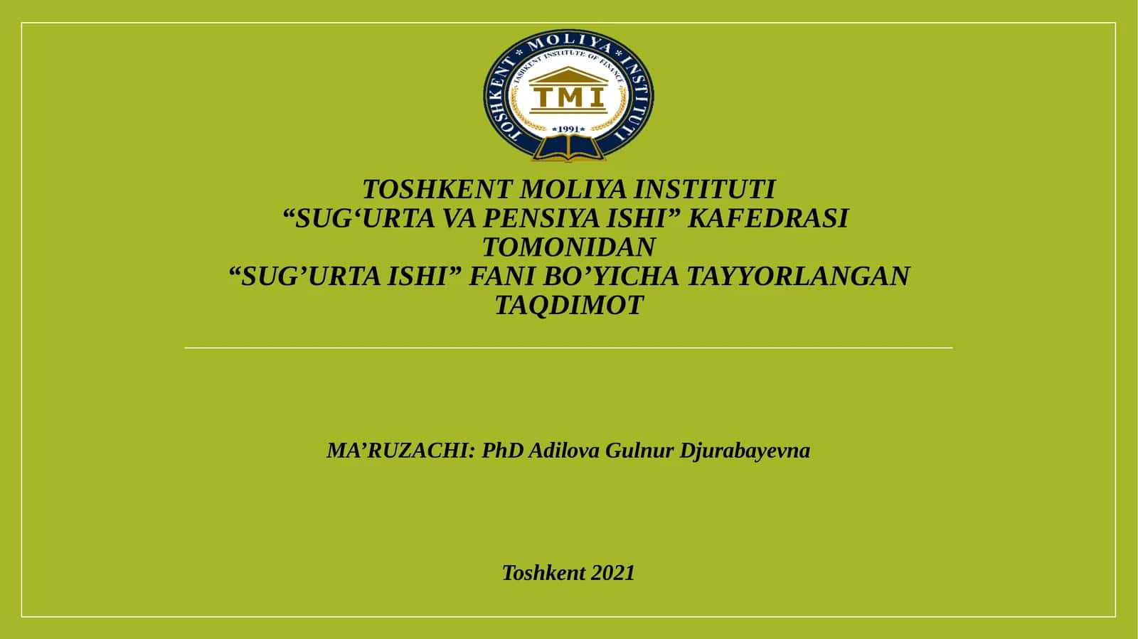 Sug‘urta ishi