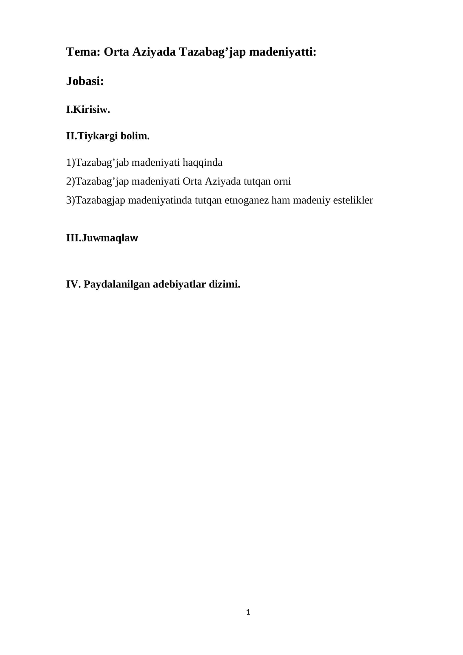 Orta Aziyada Tazabag’jap madeniyatti