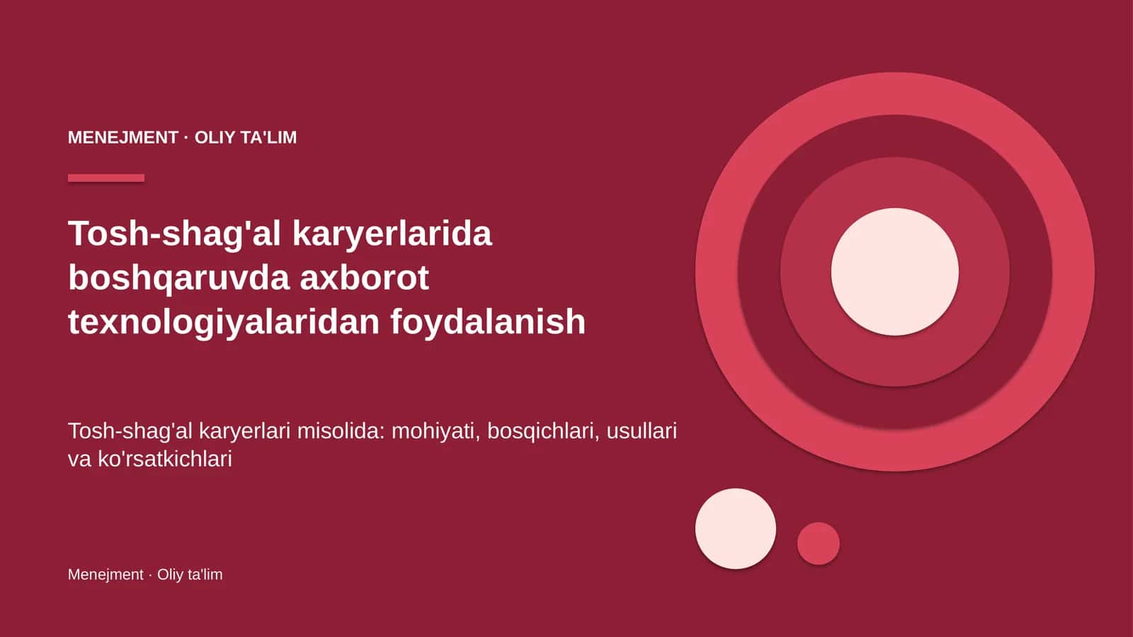 tosh shag'al karyerlarida boshqaruvda axborot texnologiyalaridan foydalanish 9667