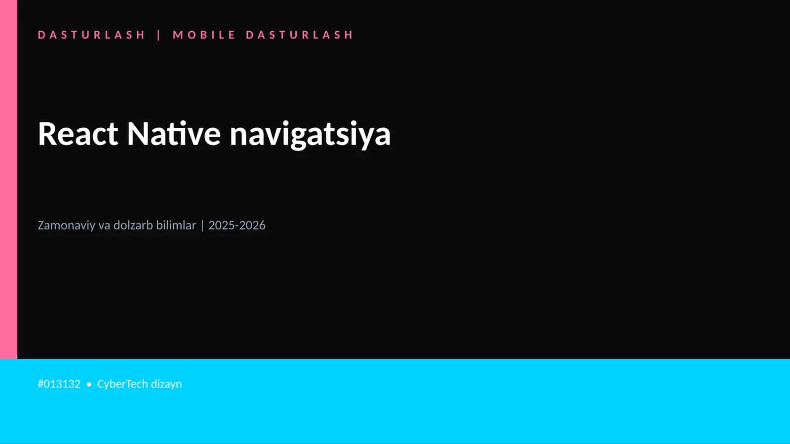 React Native navigatsiya